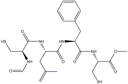 formyl-cyclo(cysteinyl-leucyl-phenylalanyl-cysteinyl) methyl ester Struktur