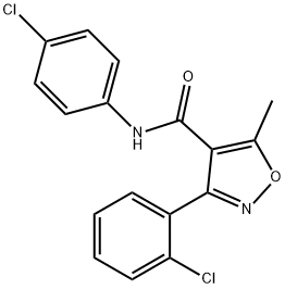 3-(2-chlorophenyl)-N-(4-chlorophenyl)-5-methylisoxazole-4-carboxamide Struktur