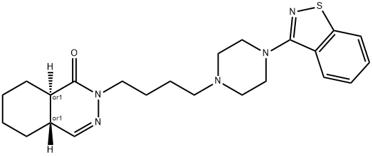 2-(4-(4-(3-(1,2-benzisothiazolyl))-1-piperazinyl)butyl)-4a,5,6,7,8,8a-hexahydro-1(2H)-phthalazinone Struktur