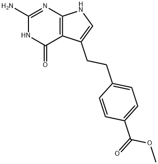 4-[2-(2-Amino-4,7-dihydro-4-oxo-1H-pyrrolo[2,3-d]pyrimidin-5-yl)ethyl]benzoic acid methyl ester Struktur