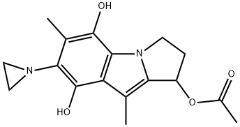 7-(1-azidirinyl)-2,3-dihydro-1-acetoxy-5,8-dihydroxy-6,9-dimethyl-1H-pyrrolo(1,2-a)indole Struktur