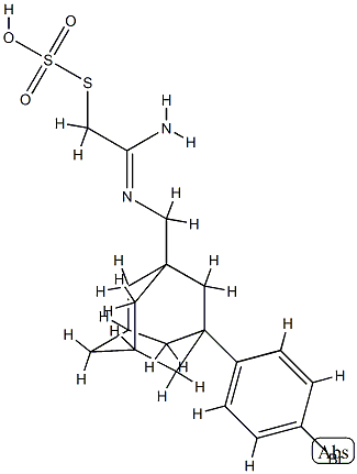 Thiosulfuric acid, S-(2-(((3-(4-bromophenyl)tricyclo(3.3.1.1(sup 3,7)) dec-1-yl)methyl)amino)-2-iminoethyl) ester Struktur