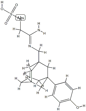 Thiosulfuric acid, S-(2-(((3-(4-hydroxyphenyl)tricyclo(3.3.1.1(sup 3,7 ))dec-1-yl)methyl)amino)-2-iminoethyl) ester Struktur