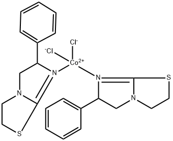 Cobalt, dichlorobis(2,3,5,6-tetrahydro-6-phenylimidazo(2,1-b)thiazole- N(sup 7)-, (T-4-(S),(S))- Struktur