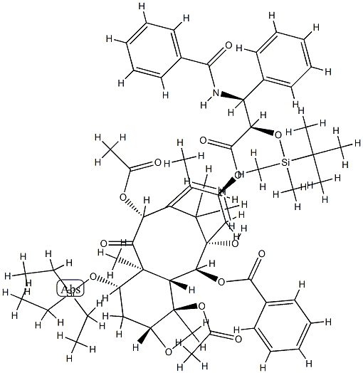 (αR,βS)-β-(BenzoylaMino)-α-[[(1,1-diMethylethyl)diMethylsilyl]oxy]-benzenepropanoic Acid (2aR,4S,4aS,6R,9S,11S,12S,12aR,12bS)-6,12b-Bis(acetyloxy)-12-(benzoyloxy)-2a,3,4,4a,5,6,9,10,11,12,12a,1 Struktur