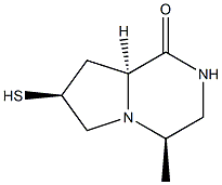 Pyrrolo[1,2-a]pyrazin-1(2H)-one, hexahydro-7-mercapto-4-methyl-, [4R-(4-alpha-,7-alpha-,8a-ba-)]- (9CI) Struktur