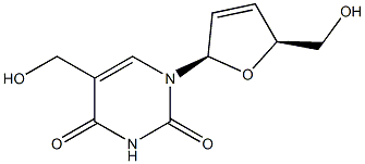 2',3'-didehydro-2',3'-dideoxy-5-hydroxymethyluridine Struktur