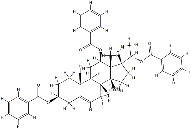 (14β,17S,20S)-Pregn-5-ene-3β,8,12β,14,17,20-hexol 3,12,20-tribenzoate Struktur