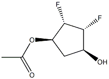 1,3-Cyclopentanediol,4,5-difluoro-,monoacetate,[1R-(1-alpha-,3-alpha-,4-bta-,5-bta-)]-(9CI) Struktur