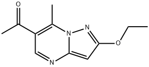 Ethanone,1-(2-ethoxy-7-methylpyrazolo[1,5-a]pyrimidin-6-yl)-(9CI) Struktur