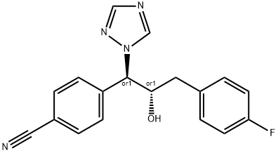 (±)-(R*,S*)-4-[3-(4-Fluorophenyl)-2-hydroxy-1-(1,2,4-triazol-1-yl)propyl]benzonitrile Struktur