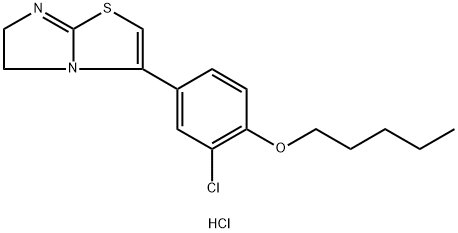 2-(3-chloro-4-pentoxy-phenyl)-4-thia-1,6-diazabicyclo[3.3.0]octa-2,5-d iene hydrochloride Struktur