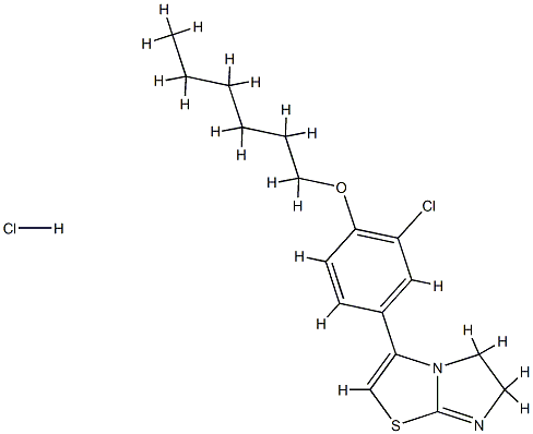 2-(3-chloro-4-hexoxy-phenyl)-4-thia-1,6-diazabicyclo[3.3.0]octa-2,5-di ene hydrochloride Struktur