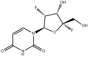 1-((2R,3R,4S,5S)-3,5-difluoro-4-hydroxy-5-(hydroxymethyl)tetrahydrofuran-2-yl)pyrimidine-2,4(1H,3H)-dione(WXC04730) Struktur