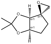 Spiro[4H-cyclopenta-1,3-dioxole-4,2-oxirane], tetrahydro-2,2-dimethyl-, (3a-alpha-,4-ba-,6a-alpha-)- (9CI) Struktur