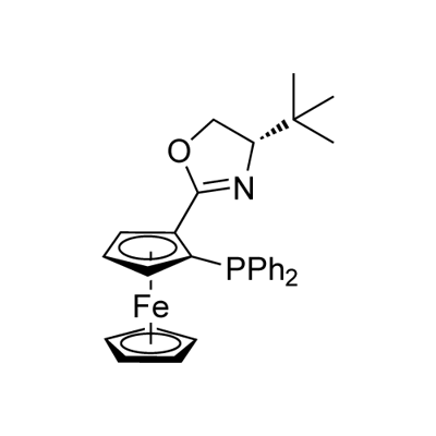 (S)-4-tert-Butyl-2-[(SP)-2-(diphenylphosphino)ferrocenyl]-2-oxazoline Struktur