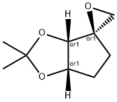 Spiro[4H-cyclopenta-1,3-dioxole-4,2-oxirane], tetrahydro-2,2-dimethyl-, (3a-alpha-,4-alpha-,6a-alpha-)- (9CI) Struktur