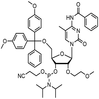 DMT-2′O-MOE-rMeC(bz) Phosphoramidite Struktur