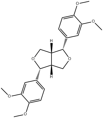 (1R,3aβ,6aβ)-1α,4α-Bis(3,4-dimethoxyphenyl)tetrahydro-1H,3H-furo[3,4-c]furan Struktur