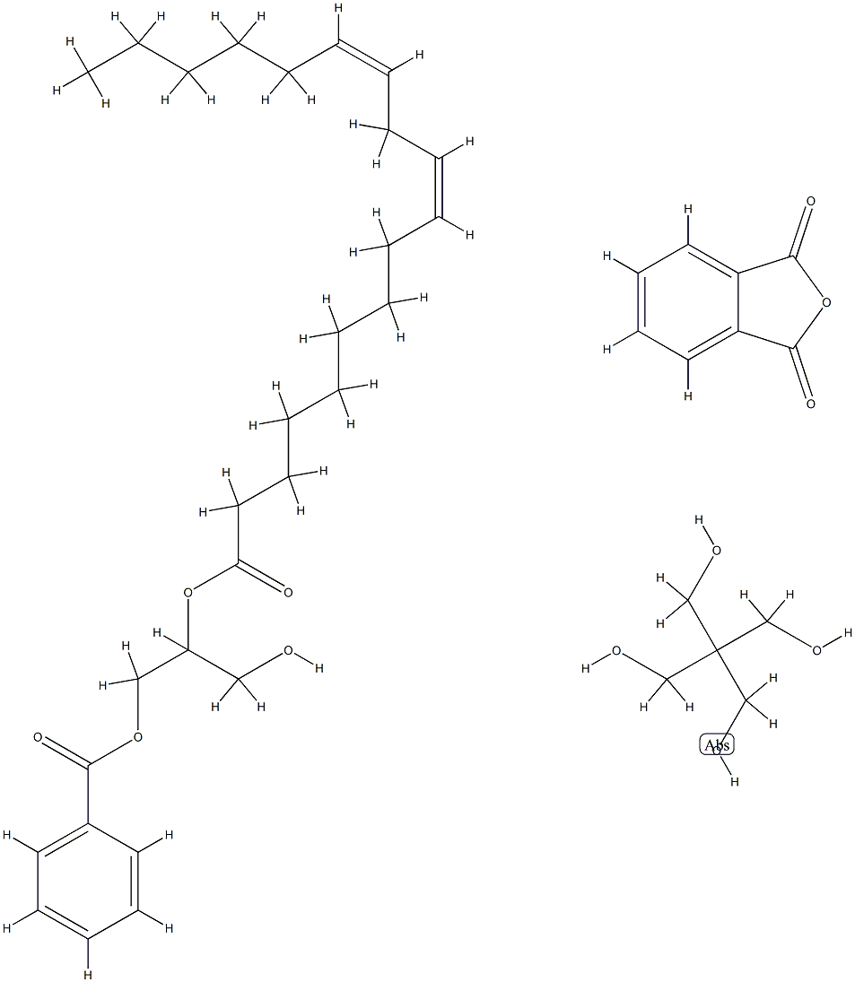 1,3-Isobenzofurandione, polymer with 2,2-bis(hydroxymethyl)-1,3-propanediol and 1,2,3-propanetriol, benzoate (9Z,12Z)-9,12-octadecadienoate Struktur