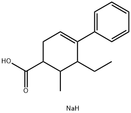 Ethyl-6-methyl-4-phenyl-3-cyclohexene-1-carboxylic acid sodium salt, 5-:(Carboxylic acid sodium salt) Struktur