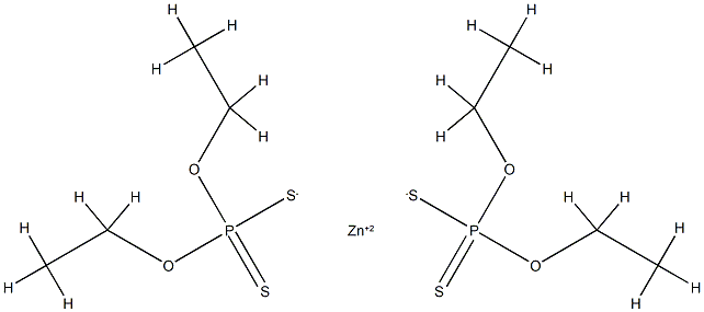 Bis[(diethoxythiophophinyl)thio]zinc Struktur