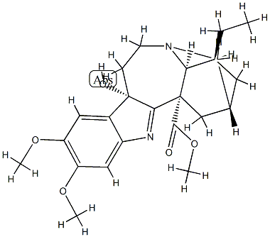 16,17-Didehydro-9,17-dihydro-9α-hydroxy-12,13-dimethoxyibogamine-18-carboxylic acid methyl ester Struktur