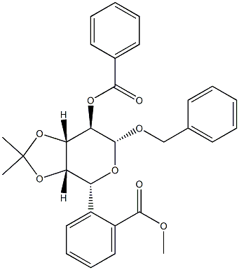 Benzyl 3-O,4-O-isopropylidene-β-D-galactopyranoside dibenzoate Struktur