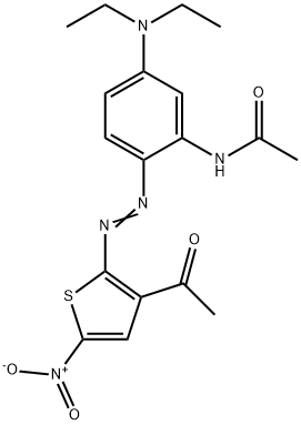 Acetamide, N-2-(3-acetyl-5-nitro-2-thienyl)azo-5-(diethylamino)phenyl- Struktur