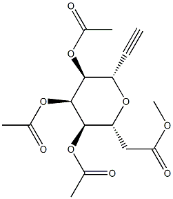 2-C-(2,3,4,6-Tetra-O-acetyl-b-D-glucopyranosyl) ethyne Struktur