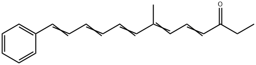 7-Methyl-13-phenyl-4,6,8,10,12-tridecapenten-3-one Struktur