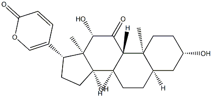 3β,12β,14-Trihydroxy-11-oxo-5β-bufa-20,22-dienolide Struktur