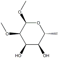 Methyl 2-O-methyl-6-deoxy-α-D-allopyranoside Struktur