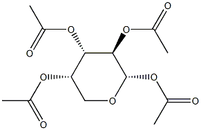 1-O,2-O,3-O,4-O-Tetraacetyl-α-L-arabinopyranose Struktur