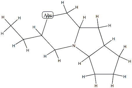 Cyclopenta[4,5]pyrrolo[2,1-c][1,4]oxazine, 3-ethyldecahydro-, (3-alpha-,5a-ba-,8a-ba-,9a-ba-)- (9CI) Struktur