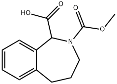 2-(methoxycarbonyl)-2,3,4,5-tetrahydro-1H-benzo[c]azepine-1-carboxylic acid Struktur