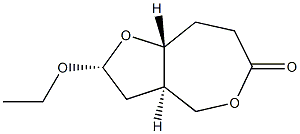 Furo[3,2-c]oxepin-6(4H)-one,2-ethoxyhexahydro-,(2alpha,3aalpha,8abta)-(9CI) Struktur