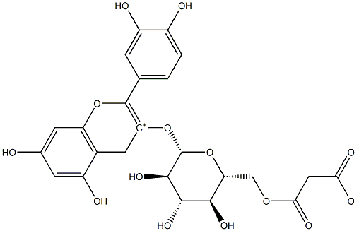 Cyanidin 3-(6”-malonylglucoside) Struktur