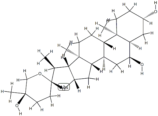 (25R)-5β-Spirostane-3β,6α,25-triol Struktur