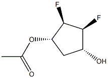 1,3-Cyclopentanediol,4,5-difluoro-,monoacetate,[1S-(1-alpha-,3-alpha-,4-bta-,5-bta-)]-(9CI) Struktur