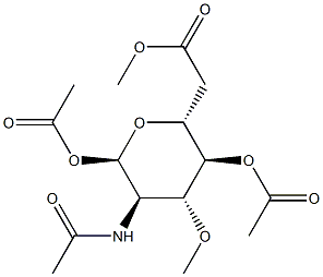 2-Acetylamino-3-O-methyl-2-deoxy-α-D-galactopyranose 1,4,6-triacetate Struktur