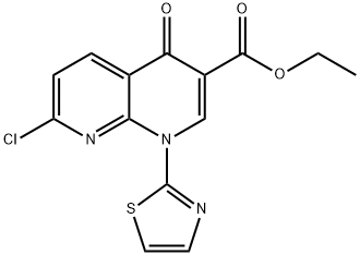 ethyl 7-chloro-1,4-dihydro-4-oxo-1-(2-thiazolyl)-1,8-naphthyridine-3-carboxylate, 7-chloro-1,4-dihydro-4-oxo-1-(2-thiazolyl)-1,8-naphthyridine-3-carboxylic acid ethyl ester Struktur