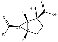 Bicyclo[3.1.0]hexane-2,6-dicarboxylic acid, 2-amino-, (1R,2R,5S,6R)-rel- (9CI) Struktur