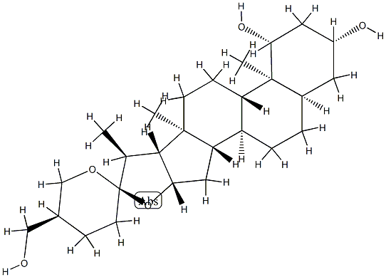 (25S)-5β-Spirostane-1β,3β,27-triol Struktur