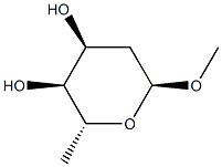 1-O-Methyl-2,6-dideoxy-α-D-ribo-hexopyranose Struktur