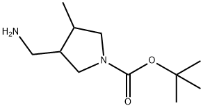 1-N-Boc-3-aminomethyl-4-methyl-pyrrolidine Struktur