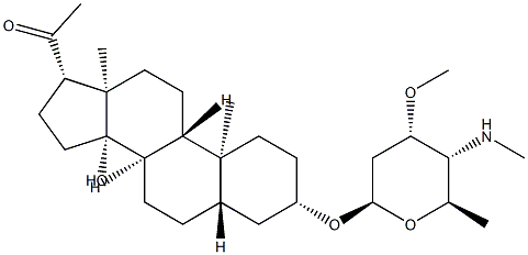 3β-[[2,4,6-Trideoxy-3-O-methyl-4-(methylamino)-β-D-ribo-hexopyranosyl]oxy]-14β-hydroxy-5α-pregnan-20-one Struktur