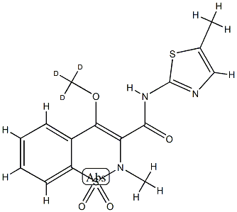 2-methyl-N-(5-methyl-1,3-thiazol-2-yl)-1,1-dioxo-4-(trideuteriomethoxy)-1$l^{6},2-benzothiazine-3-carboxamide Struktur