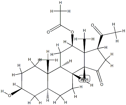 12β-(Acetyloxy)-3β,14β-dihydroxy-5α-pregnane-15,20-dione Struktur