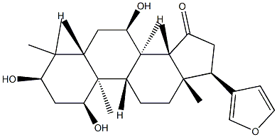 (13α,17α)-21,23-Epoxy-1α,3α,7α-trihydroxy-4,4,8-trimethyl-24-nor-5α-chola-20,22-dien-15-one Struktur